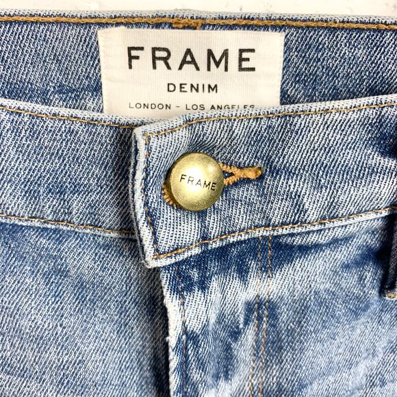 Frame Denim Womens Le Boy Distressed Jeans Shredded Holes Mclane Blue Size 31 - Picture 11 of 11